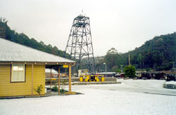 Headframe after hail storm